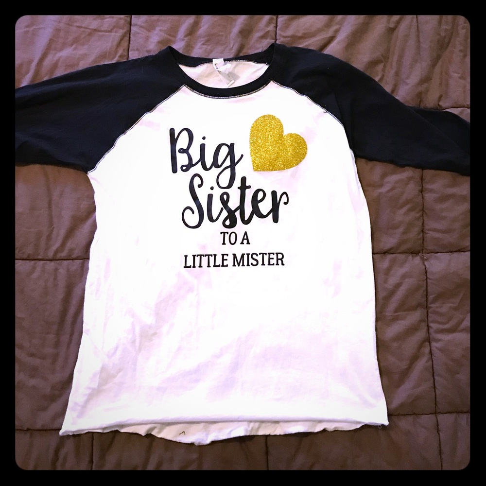 “Big Sister to a Little Mister” baseball tee.